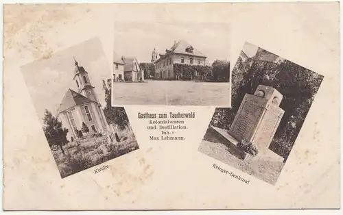 Litho Ak Gasthaus zum Taucherwald Uhyst Sachsen 1924 ! (A2631