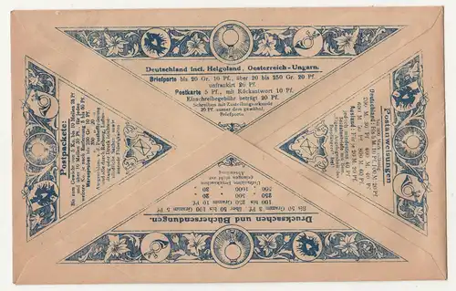 Schmuck Umschlag Kuvert Feinstes Billetpapier um 1900 dekorativ ! (D5