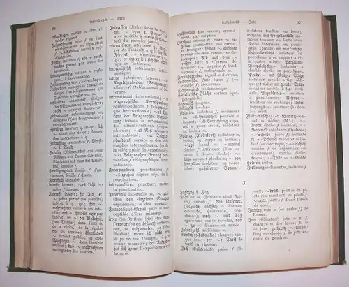 Mach - Technisches Wörterbuch für Telegraphie & Post deutsch-französisch 1884