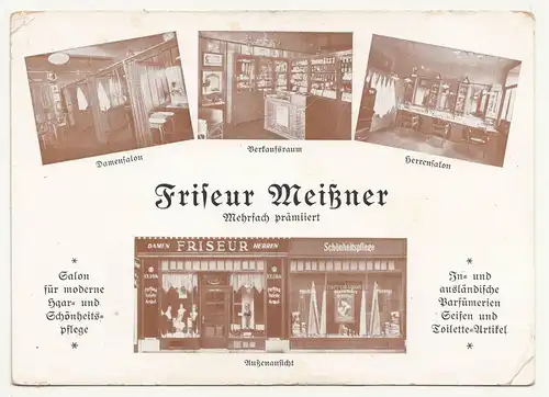 Ak Friseur Meißner Leipzig Rudolf Herrmann Straße Mehrbild Ansichten 1930er !