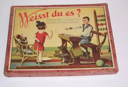 Hausser Brettspiel Weisst du es Frage Antwortspiel um 1935