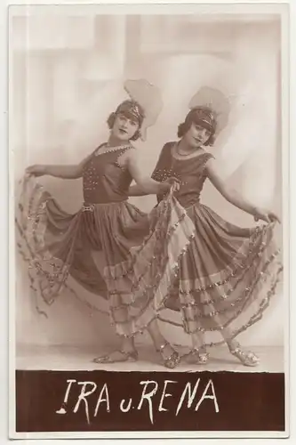 Foto Ak zwei Tänzerinnen Tanz Ira & Rena Zirkus Circus um 1930 !(A2504
