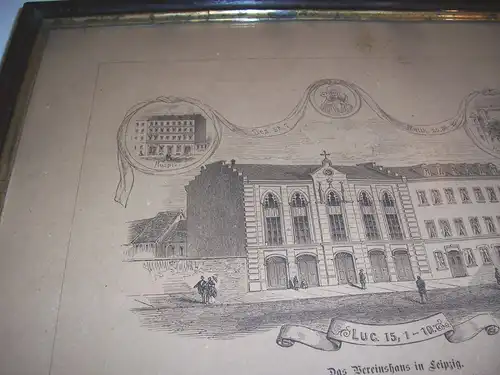 Druck Das Vereinshaus in Leipzig nach Originalzeichnung von C.A.Metze um 1900