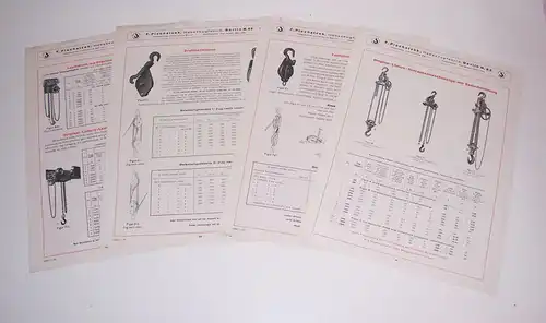 Konvolut Werbe Prospekte Seilwinden Hebezeuge Flaschenzüge 1920/30 ! (D4