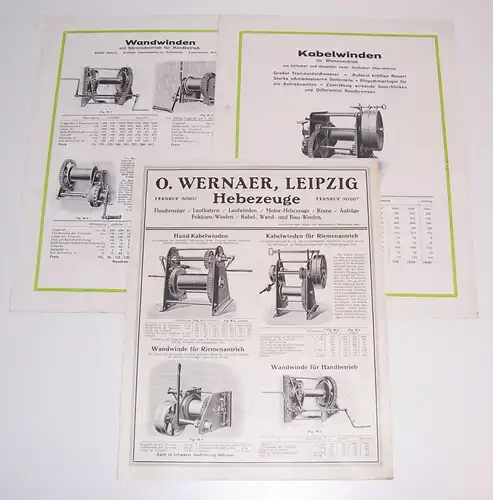 Konvolut Werbe Prospekte Seilwinden Hebezeuge Flaschenzüge 1920/30 ! (D4