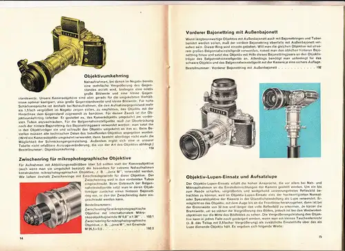 Werbe Broschure Exa Exakta Varex Nahaufnahmen Mikroaufnahmen Stereoaufnahmen (P1