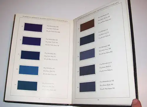 Musterbuch Farbenfabriken Bayer Leverkusen Pad-Roll-Färbeverfahren 1957 !