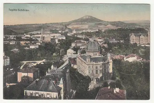 Kolorierte Ak Teplitz - Schönau Synagoge 1910 Böhmen   A2408