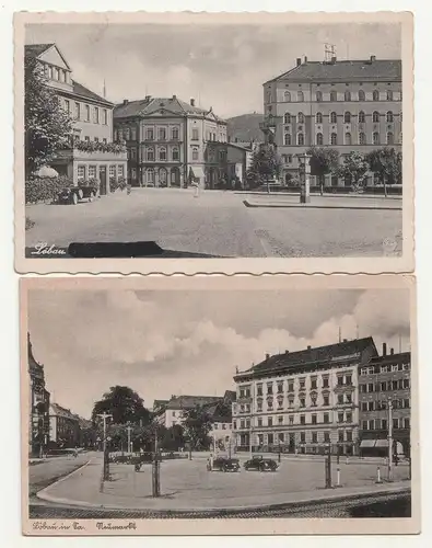 6 x Ak Löbau i. Sa. Oberlausitz Neumarkt Altmarkt Löbauer Berg um 1940/50 (A2405