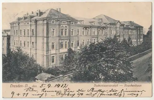 Ak Dresden Neustadt Diakonissenanstalt - Krankenhaus 1912 ! (A2391