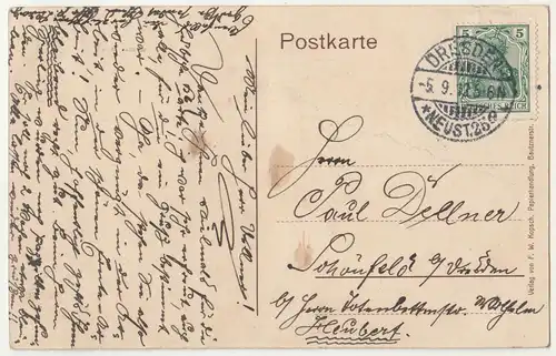 Ak Dresden Neustadt Diakonissenanstalt - Krankenhaus 1912 ! (A2391