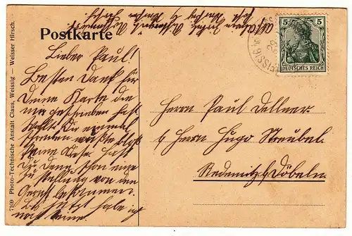Ak Rossendorf Post Weissig - Weisser Hirsch Dresden Gasthof 1910 (A2363