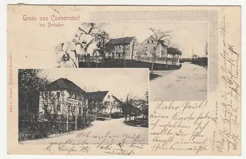 Litho Ak Gruss aus Cunnersdorf bei Dresden 1909   A2333