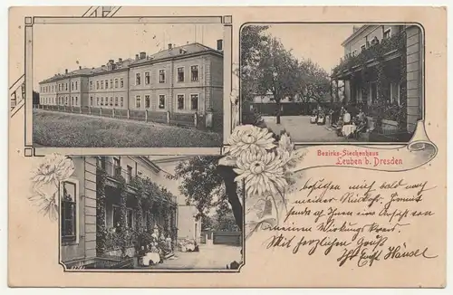 Litho Ak Leuben b. Dresden Bezirks - Siechenhaus 1912 ! (A2329