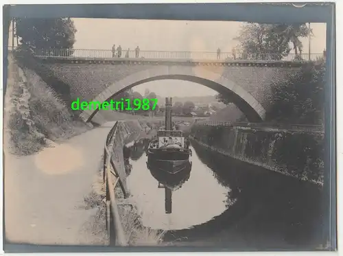 Foto Charleville Maaskanal Boot Brücke 1 Wk WW1 ! (F2132