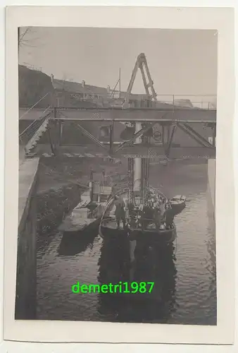 Foto Dampferwerft Charleville France Schleuse Kran 1 Wk WW1 ! (F2114