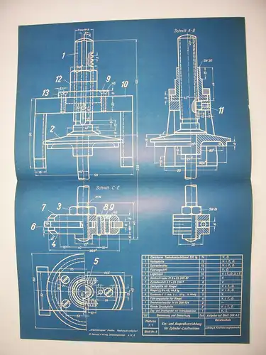 Arbeitsbeispiele Zeichenunterricht der Kraftfahrzeug Handwerker 1940 !