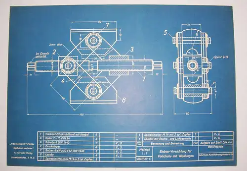 Arbeitsbeispiele Zeichenunterricht der Kraftfahrzeug Handwerker 1940 !