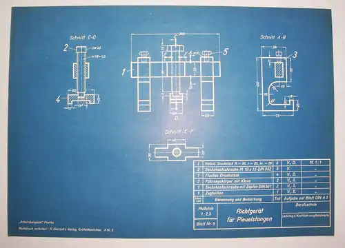 Arbeitsbeispiele Zeichenunterricht der Kraftfahrzeug Handwerker 1940 !