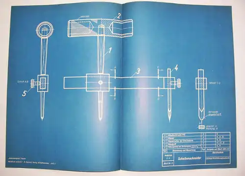 Arbeitsbeispiele Zeichenunterricht der Kraftfahrzeug Handwerker 1940 !