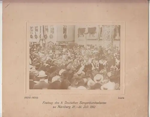 Pappfoto Festzug 8 Deutsches Sängerbundfest Nürnberg 1912