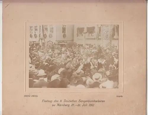 Pappfoto Festzug 8 Deutsches Sängerbundfest Nürnberg 1912 
