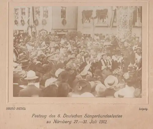 Pappfoto Festzug 8 Deutsches Sängerbundfest Nürnberg 1912 