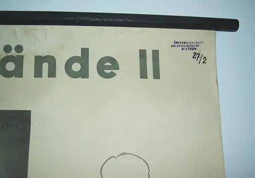 Rollkarte Lehrkarte  Bindenverbände II  Hygiene Museum Dresden deko vintage 