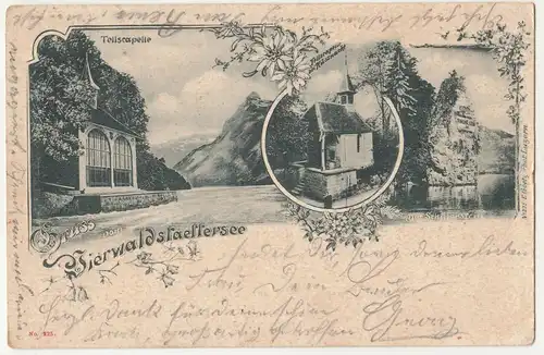 Litho Ak Gruss vom Vierwaldstaettersee 1901 ! (A2295