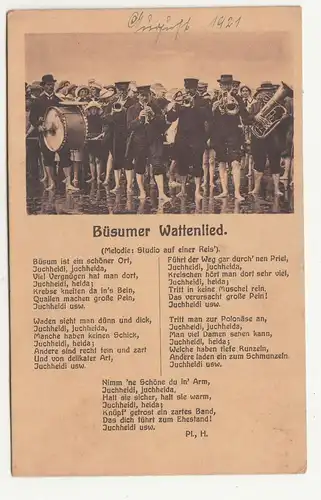 Lieder Ak Büsumer Wattenlied 1921 ! (A2284