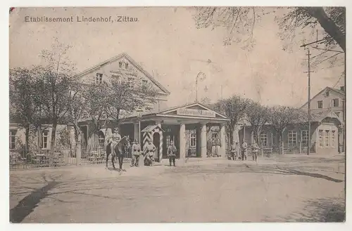 Ak Etablissement Lindenhof Zittau Soldaten 1916 Feldpost ! (A2247