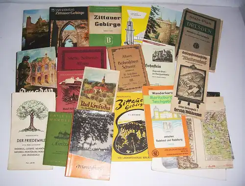 Sammlung Sachsen Reiseführer Prospekte Leporellos alte Broschüren
