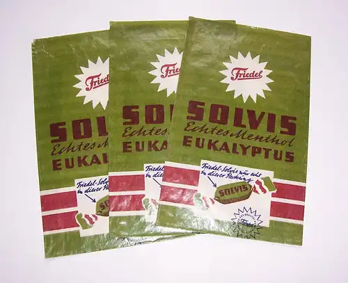3 schöne Bonbon Tüten Kaufmannstüten Friedel Eukalyptus Bonbons Stuttgart !
