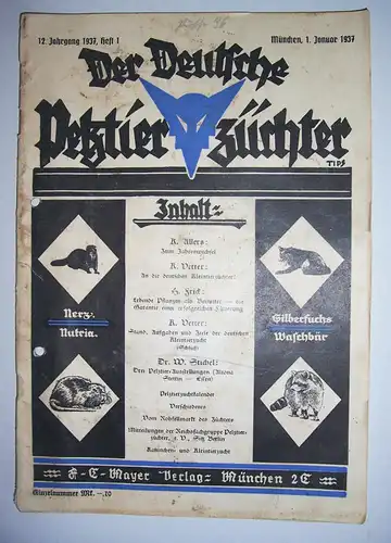 Konvolut Zeitschriften " Der Deutsche Pelztierzüchter " 1937-1946 Kürschner !