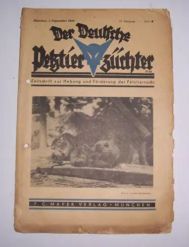 Konvolut Zeitschriften Der Deutsche Pelztierzüchter  1937 bis 1946 Kürschner