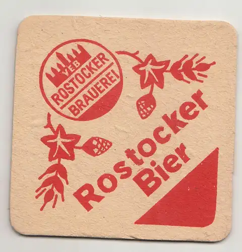 Alter Bierdeckel VEB Rostocker Brauerei Rostocker Bier DDR um 1960 !