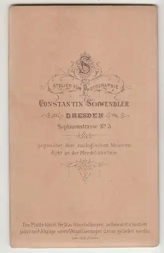 Constantin Schwendler CdV Foto Dame feine Mode Schmuck Halskette Fashion 1880er