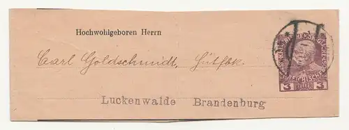 Österreich Ganzsache Streifband um 1910 Wien nach Luckenwalde ! (B7