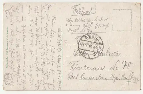 Ak Gruss aus Bebra Bahnhof An der Linde Bahnhofstraße 1918 Feldpost ! (A2154