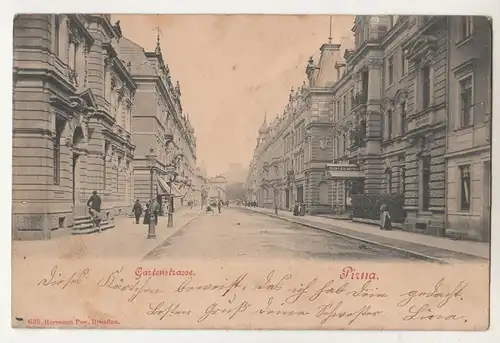 Litho Ak Pirna Gartenstrasse 1900 ! (A2147