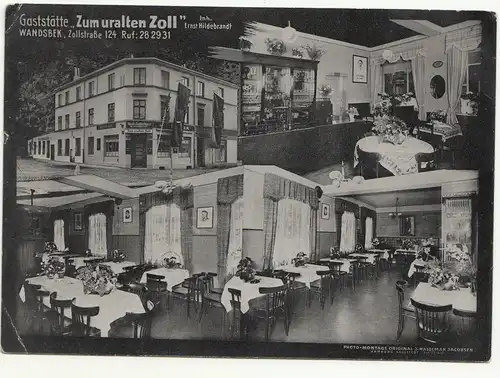 Ak + Gaststätte zum uralten Zoll Hamburg Wandsbek um 1935 Photo Montage ( 35)