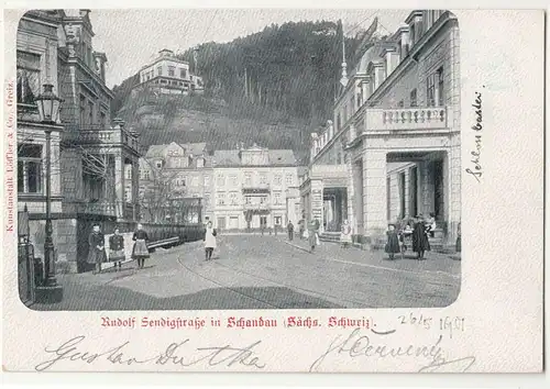 Litho Ak Rudolf Sendigstraße in Schandau ( Sächsische Schweiz ) 1901 ! (A404