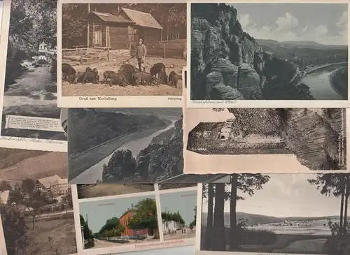 58x Sachsen Ak Pk Ansichtskarte Postkarte vor 1945 Erzgebirge Sächsische Schweiz