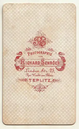 CdV Foto süßer kleine Bube Schröer Teplitz um 1870 ! (F1994