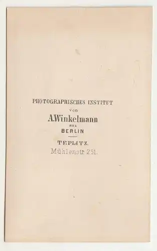 CdV Foto Dame Reifrock prächitges Kleid um 1865 Winkelmann Berlin Teplitz (F1989