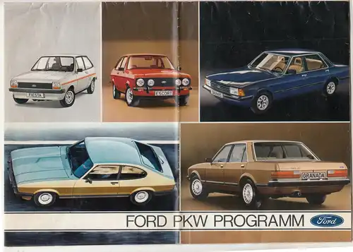Ford Werbe Faltblatt 1979 PKW Programm Oldtimer ! (D2