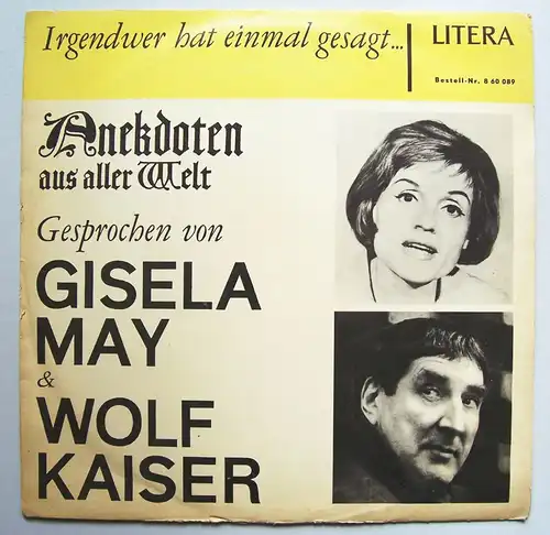 Litera Vinyl LP Anekdoten aus aller Welt gesprochen Gisela May und Wolf Kaiser
