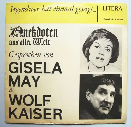 Litera Vinyl LP Anekdoten aus aller Welt gesprochen Gisela May und Wolf Kaiser 