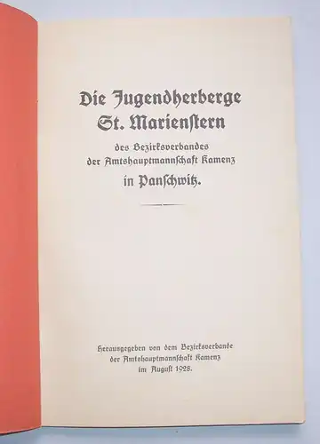 Die Jugendherbergen Sankt Marienstern bei Kamenz Panschwitz 1928 Reiseführer