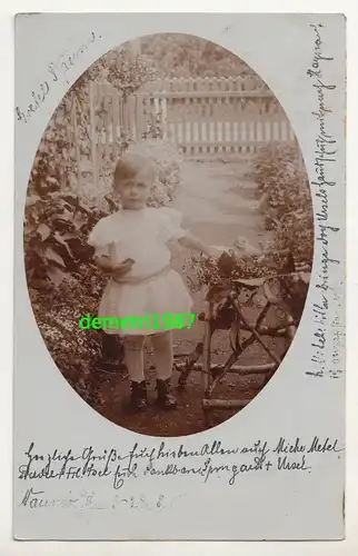 Foto Ak Gretel Baum als Kind 1915 Naumburg Queis Schlesien polska ! (A2112